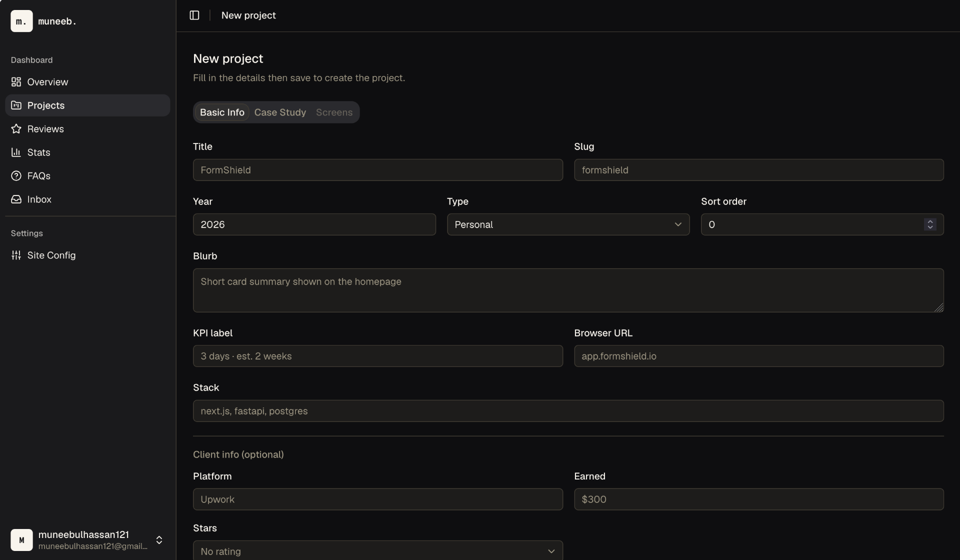Project Form
